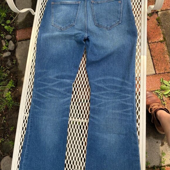 discontinued madewell cali demi boot jeans with raw hem and whiskering! size 27 - Picture 2 of 4